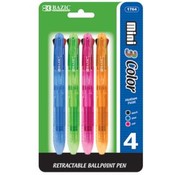 BAZIC Mini 3-Color Pen (4/Pack)