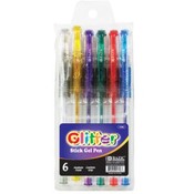 BAZIC Glitter Gel Pen w/ Cushion Grip (6/Pack)