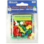 BAZIC Assorted Color Push Pins (100/Pack)