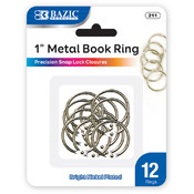 I/A HB029-A12 BAZIC 1" Metal Book Rings (12/Pack)