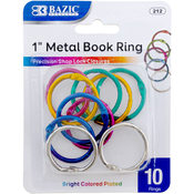 I/A HB029-A12 BAZIC 1" Metal Book Rings (12/Pack)