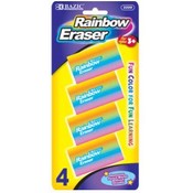 BAZIC Rainbow Eraser (4/Pack)