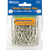 BAZIC Small (28mm) Metal Paper Clips