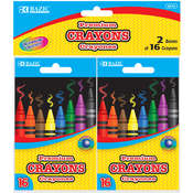 BAZIC 16 Color Premium Quality Crayon (2/Pack)