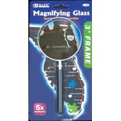 BAZIC 3" Chrome Metal Frame 2x Magnifying Glass