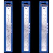 BAZIC 12" (30cm) Metal Ruler