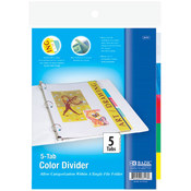 BAZIC 3-Ring Binder Dividers With 5 Tabs