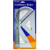 BAZIC Geometry Ruler Combination Sets (4/Pack)