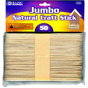 Bazic Jumbo Natural Craft Stick - 50/Pack