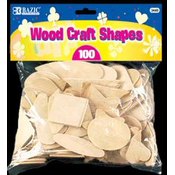 BAZIC Assorted Shapes Natural Craft Wood
