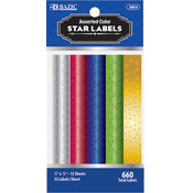 BAZIC Assorted Color Foil Star Label (336/Pack)