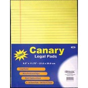 BAZIC 50 Ct. 8.5" X 11" Canary Writing Pad