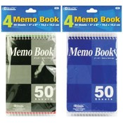 BAZIC 50 Ct. 4" X 6" Spiral Memo Books
