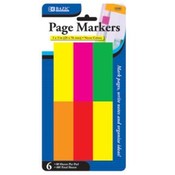 BAZIC 100 Ct. 1" X 3" Stick On Flag Notes (6/Pack)