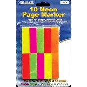 BAZIC 100 Ct. 0.5" X 1.75" Neon Page Marker