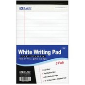 BAZIC 50 Ct. 5" X 8" White Jr. Legal Pad (3/Pack)
