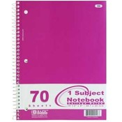 BAZIC College Rule 70 Ct. 1-Sub Spiral Notebook
