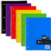BAZIC 3-Subject Spiral Notebook