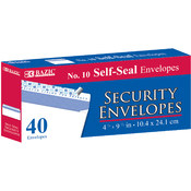 BAZIC #10 Peel &amp; Seal Security Envelope (40/Pack)