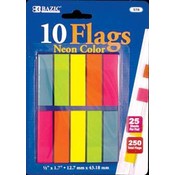 BAZIC 25 Ct. 0.5" X 1.7" Neon Stick On Flags