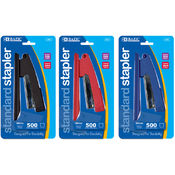 BAZIC Standard (26/6) Stapler w/ 500 Ct. Staples(Case of 144)