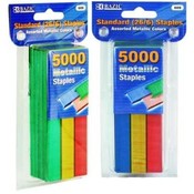 BAZIC 5000 Ct. Std (26/6) Metallic Color Staples