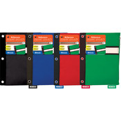 BAZIC Assorted Color 3-Ring Pencil Pouch
