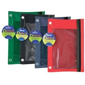 BAZIC 3-Ring Pencil Pouch w/ Mesh Window