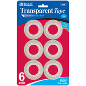 BAZIC 3/4" X 1000" Transparent Tape Refill (6/Pack