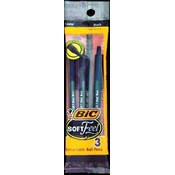 BIC Soft-Feel Black Retractable Ball Pen (3/Pack)