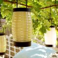 Beehive Pearl Amber Glass and Iron Candle Lantern