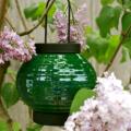 Forest Green Glass Retro Globe Lantern