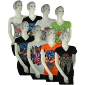 Women's Fashion Print Mini Sleeved Tops(Case of 12)