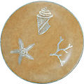 Sandy Porcelain Charger Coastal Surf