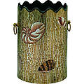 Silver Seashell Waste Bin Textured Metal