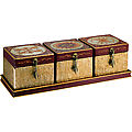 Set of 3 Wooden Boxes With Stand