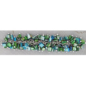 Shell Cluster Necklace Blue/Teal(Case of 2)