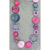 Multi Shell Necklace Pink/Purple(Case of 2)