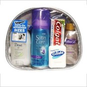 Women's Travel Kit In Vinyl Cosmetic Bag
