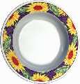 9" Melamine Soup Plate- Yellow Flower Border