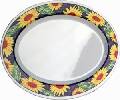 16" Melamine Oval Plate - Yellow Flower Border