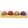 Glitter Christmas Ornaments. 4 Pieces Assorted