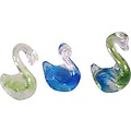 Paper Weight Swan Glass 4" Assorted Colors