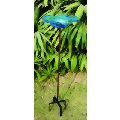 Glow-In-The-Dark 12  Inch  Glass Birdbath W/ Stand