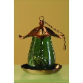 Copper Oval Glass Bird Feeder