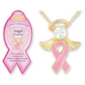 Breast Cancer Awareness Angel Pendant  - Lead Safe