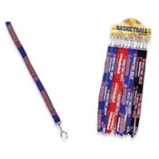 Basketball Embroidered Fabric Lanyard Keychain