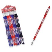 Football Embroidered Fabric Lanyard Keychain