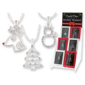 Crystal Cheer Lead Safe Holiday Pendant w/Display