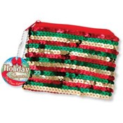 Holiday Sequins Coin Purse Wth Keychain